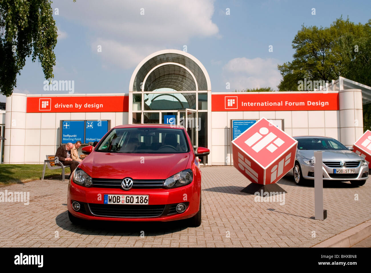 Hannover Messe 2009, the world`s most important technology event, open-air site. International Forum Design iF, VW Golf. Federal Stock Photo